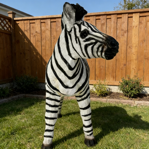 18.31' H x 19.49' L Simulated Zebra Garden Statue, Resin Outdoor & Indoor Decorative Ornament