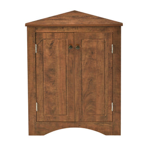 Triangle Bathroom Storage Cabinet With Adjustable Shelves, Freestanding Floor Cabinet For Home Kitchen