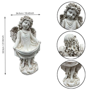 21.06" Tall Weathered Angel Cherub Garden Statue