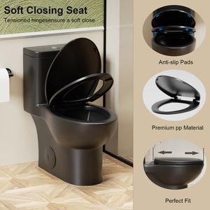 1.1/1.6 GPF Tornado Flush One-Piece Toilet with Comfort Chair Seat ADA Height 17"
