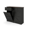 Double Tilt Out Trash Cabinet With Hideaway Drawer And Barn Door Style