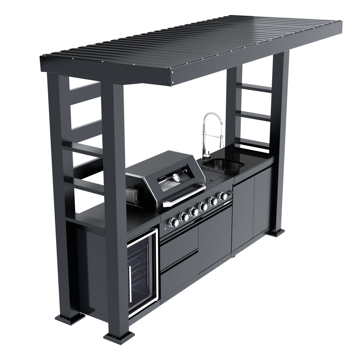 110-Inch Deluxe Stainless Steel Gas Outdoor Kitchen Grill