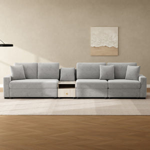 Modular Sofa Couch With Storage Armrest and Center Console