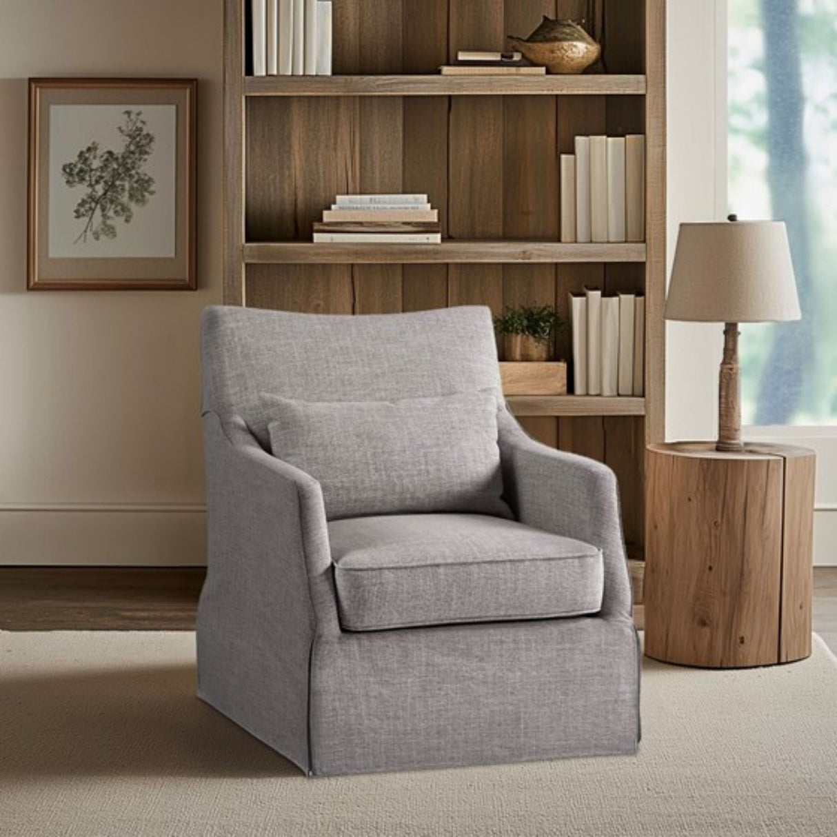 Traditional Design London Skirted Swivel Chair