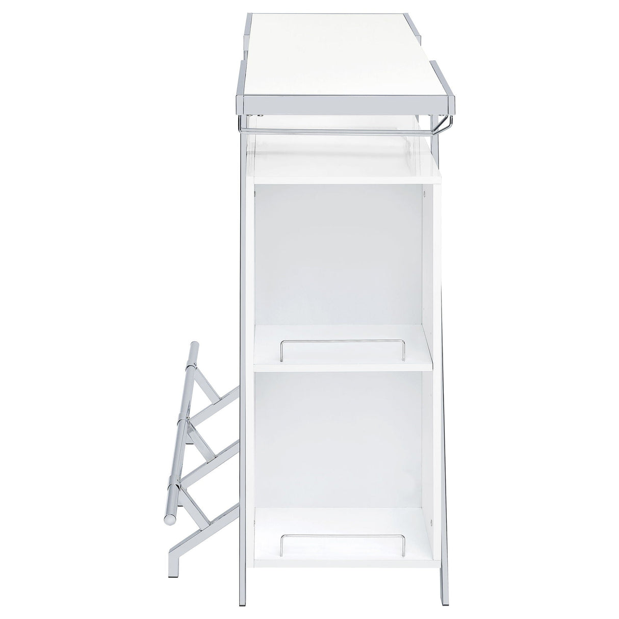 Katia - Wine Cabinet With LED Home Bar, 12 Bottle Storage - Gloss White