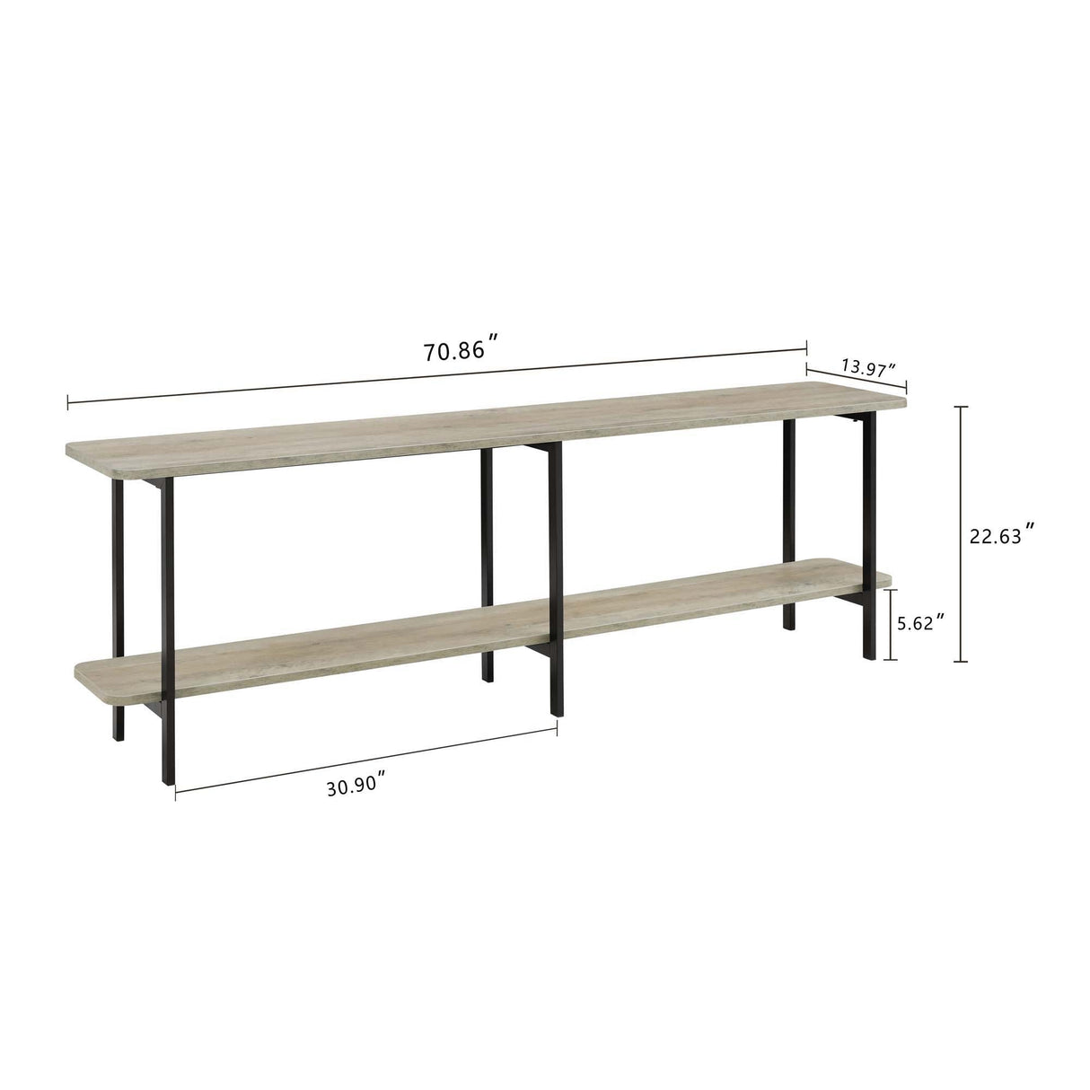 Celine - 2 Shelf Console Table