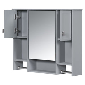 Wall Mounted Bathroom Storage Cabinet With Mirror, Medicine Cabinet With Towel Bar