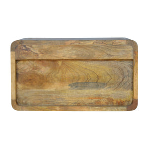 Solid Wood Floating Curve Open Slot Nightstand