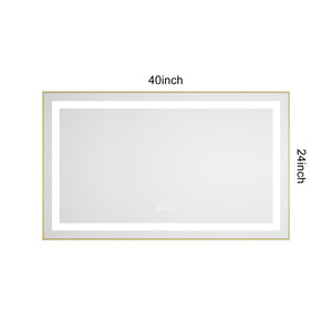 40 x 24 Inch LED Bathroom Mirror With Front And Backlight