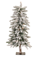 LED-Flocked-Alpine-Pencil-Tree-with-Metal-Base-3'H-Christmas-Decor