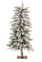 LED-Flocked-Alpine-Pencil-Tree-with-Metal-Base-3'H-Christmas-Decor