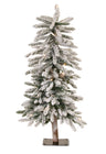 LED-Flocked-Alpine-Pencil-Tree-with-Metal-Base-3'H-Christmas-Decor