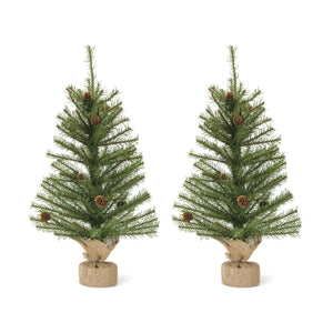 Mini-Pine-Tree-with-Burlap-Bag-Base-and-Pinecone-Accents-(Set-of-2)-Christmas-Decor