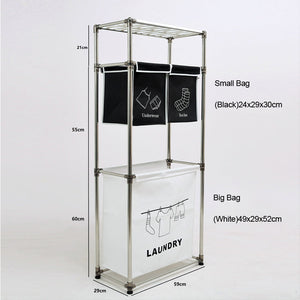 3 Tier Laundry Hamper Sorter with 4 Removable Bags