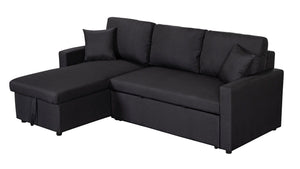Paisley - Fabric Reversible Sleeper Sectional Sofa With Storage Chaise