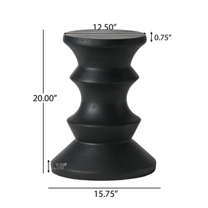 Side Table Modern Concrete Accent Piece - Black