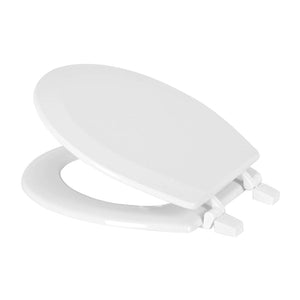 J&V Textiles Round Wooden Toilet Seat With Beveled Edge