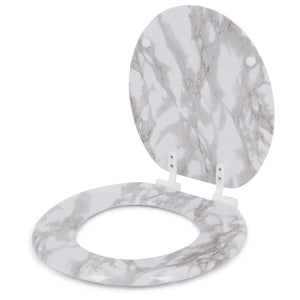 J&V Textiles Round Toilet Seat with Easy Clean & Change Hinge