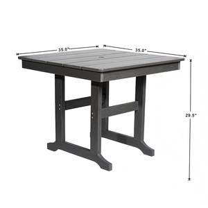 HDPE Outdoor Patio Dining Set with Table and 4 Chairs