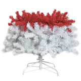 6FT Hinged Fir Artificial Fir Bent Top Christmas Tree, Santa Hat Style- 300 LED Lights