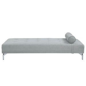 Quenti Gray Melange Velvet Sofa Bed with Pillow