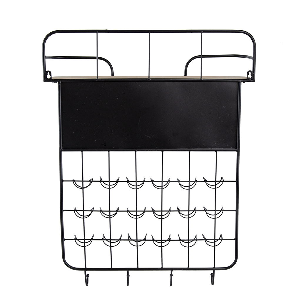Floating Coffee Bar Shelf With Coffee Pod Holder, Hooks And Storage Shelf - Black