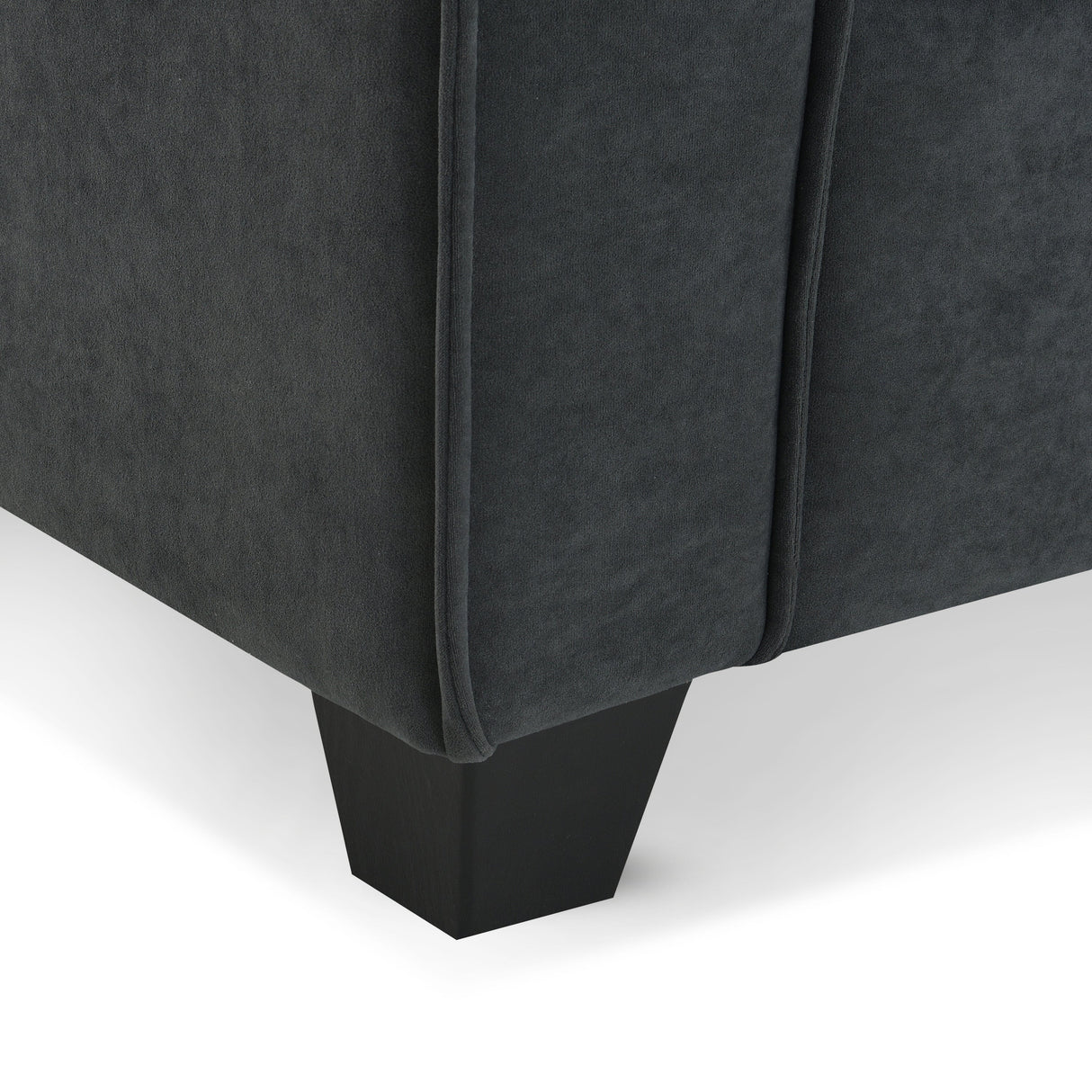 Leland Suede-Tufted L-Shaped Sectional With Ottoman