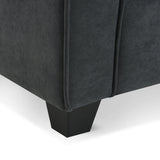Leland Suede-Tufted L-Shaped Sectional With Ottoman
