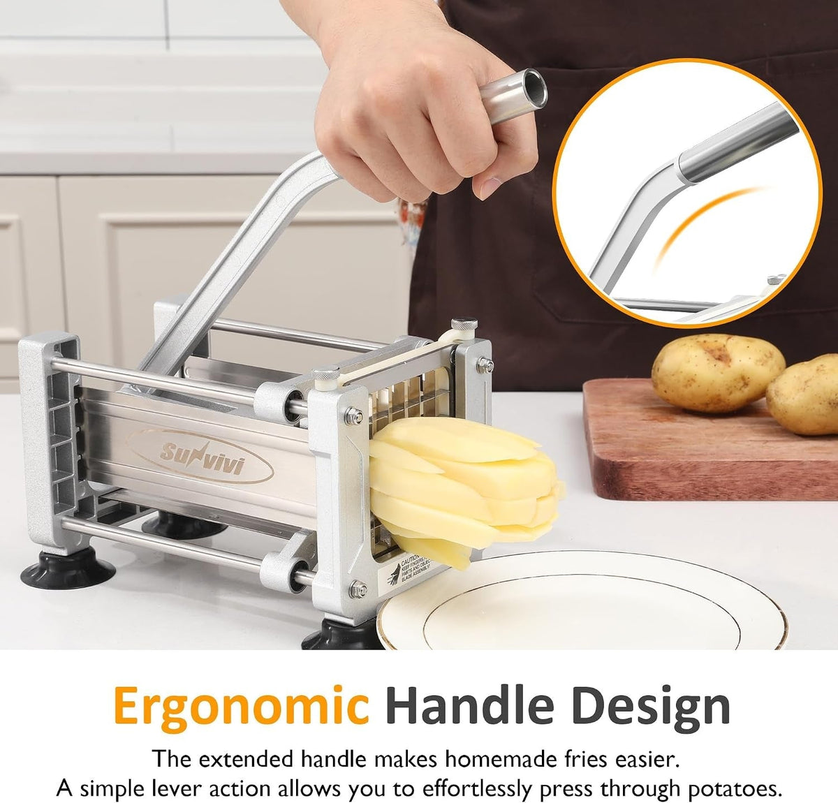French Fry Cutter Stainless Steel Potato Slicer