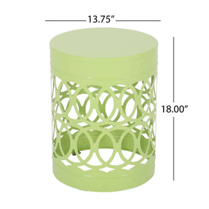 Outdoor Metal Large End Table, Modern Design