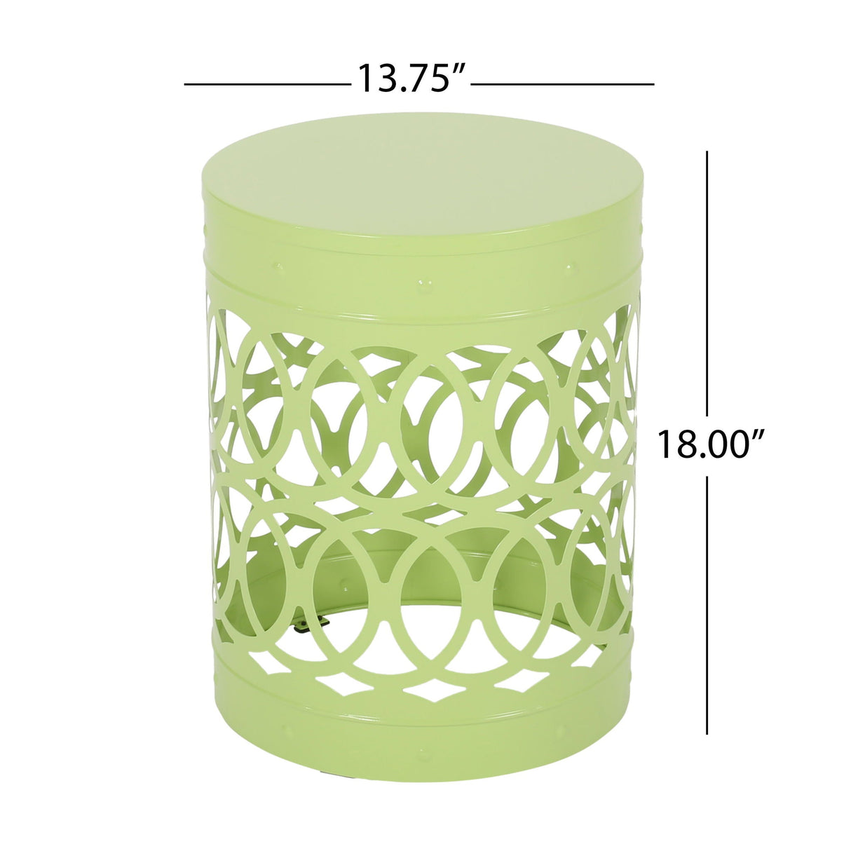 Outdoor Metal Large End Table, Modern Design