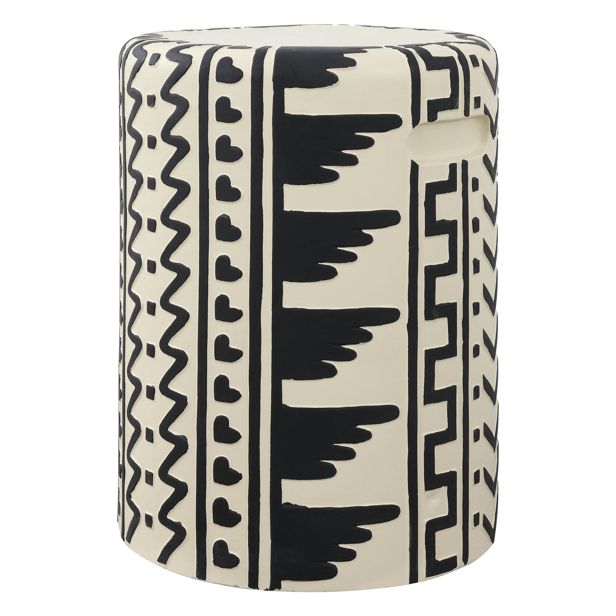 Yoli MidCentury Modern Geometric Drum Garden Stool
