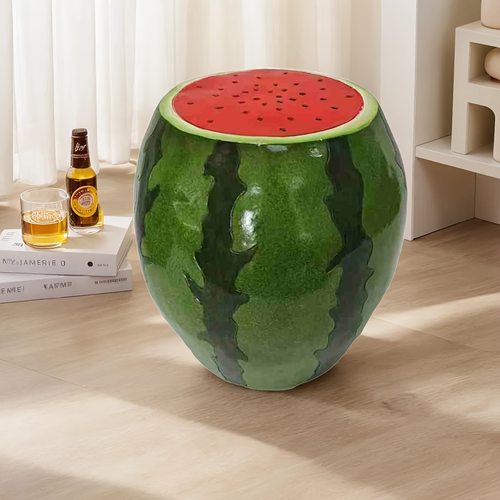 Watermelon Fruit Stool, 13.4' Oversized Resin Stool, Side Table, Home Decor