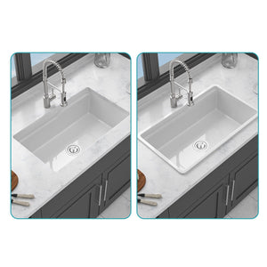 Undermount Workstation Single Bowl Porcelain Ceramic Kitchen Sink