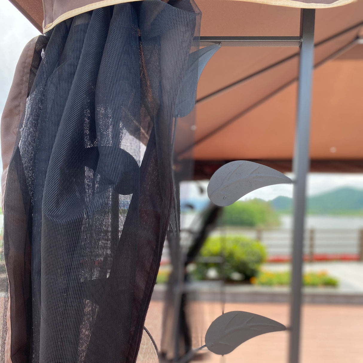 Gazebo tent with double roof & mosquito net