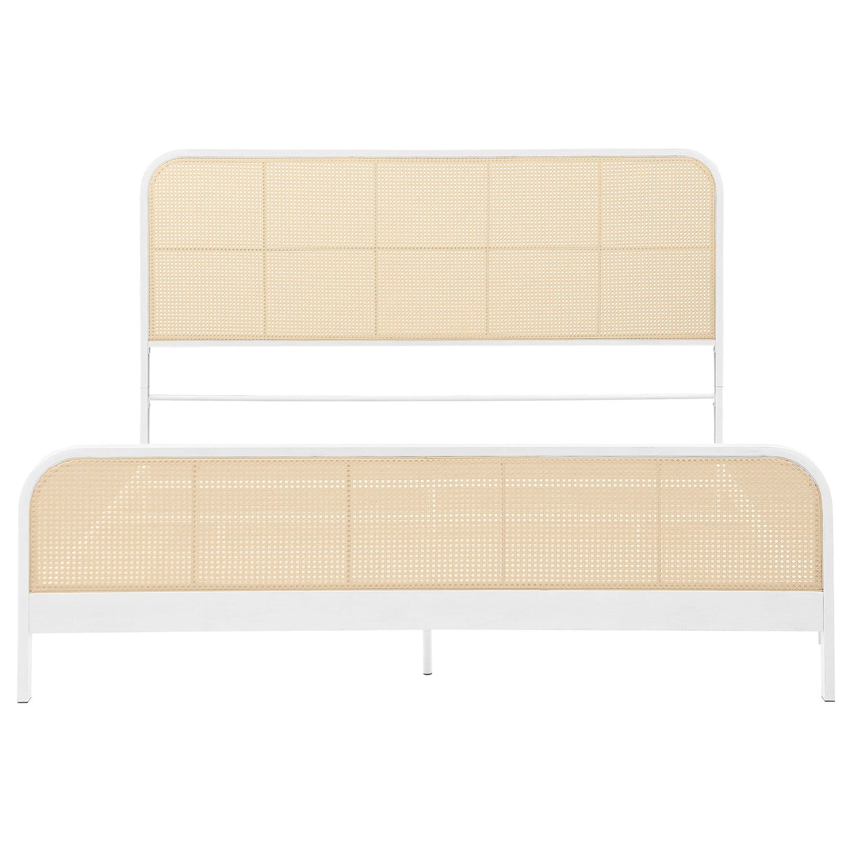 Lanewood Open Cane Webbing Metal Eastern King Bed White