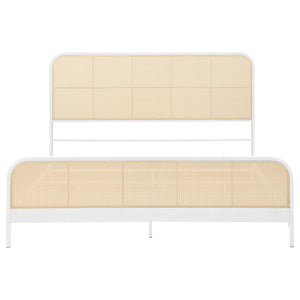 Lanewood Open Cane Webbing Metal Eastern King Bed White