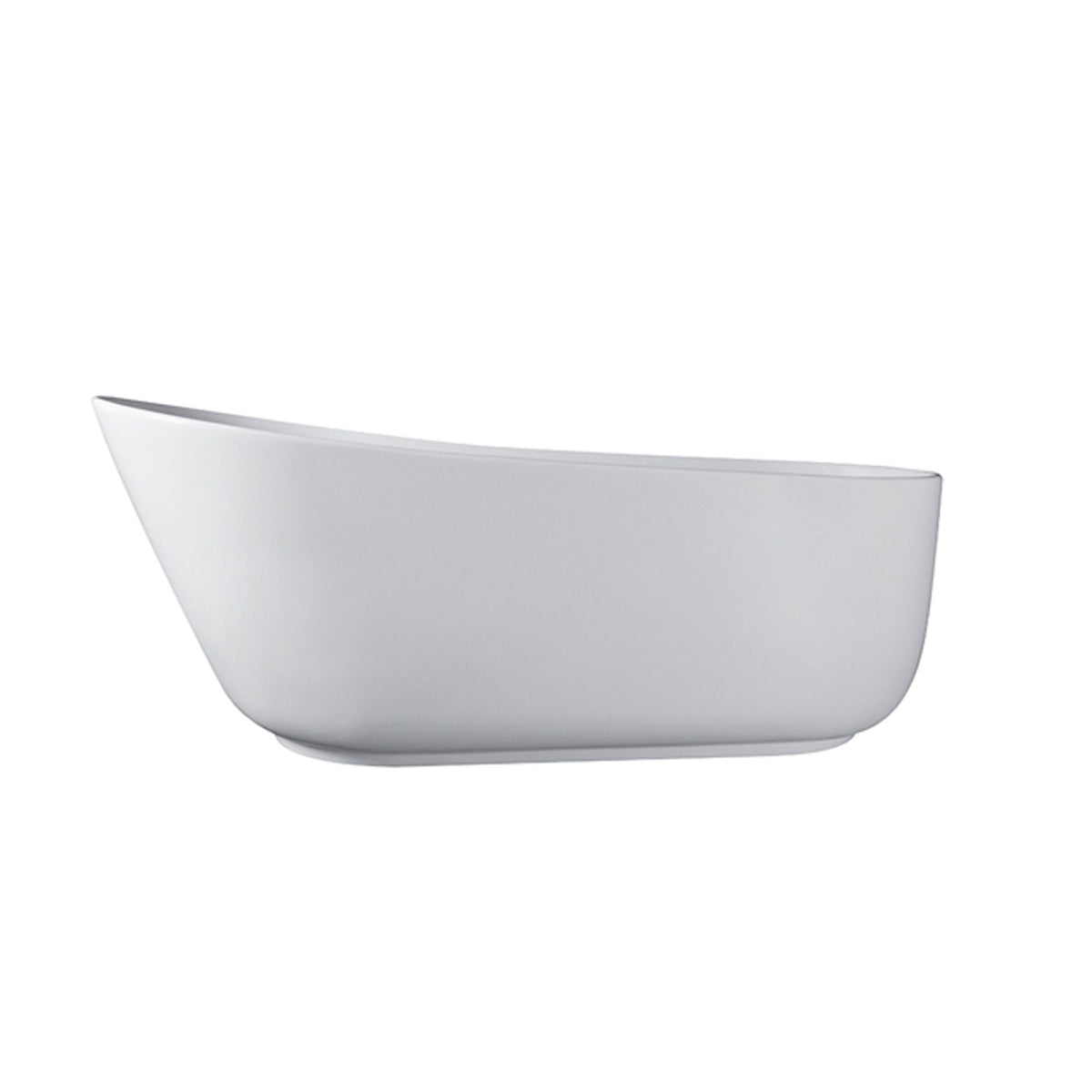 Solid Surface Stone Resin Soaking Bathtub with Overflow - Matte White