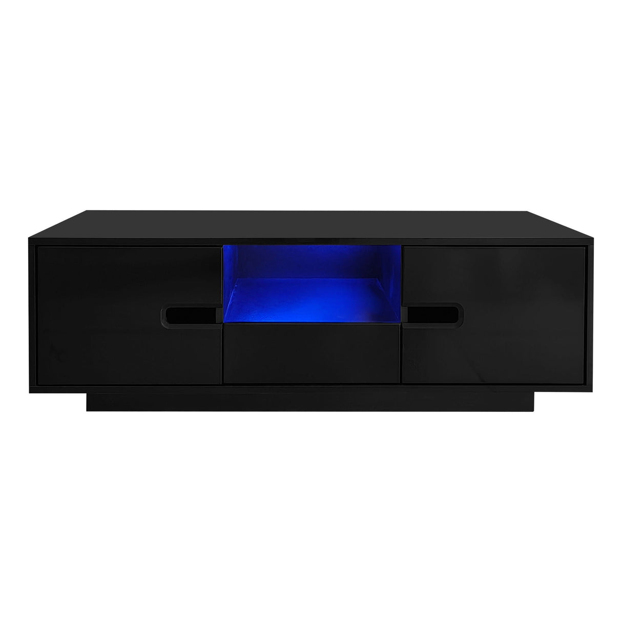 Modern High Glossy Rectangle Coffee Table with 16 Color LED Lights
