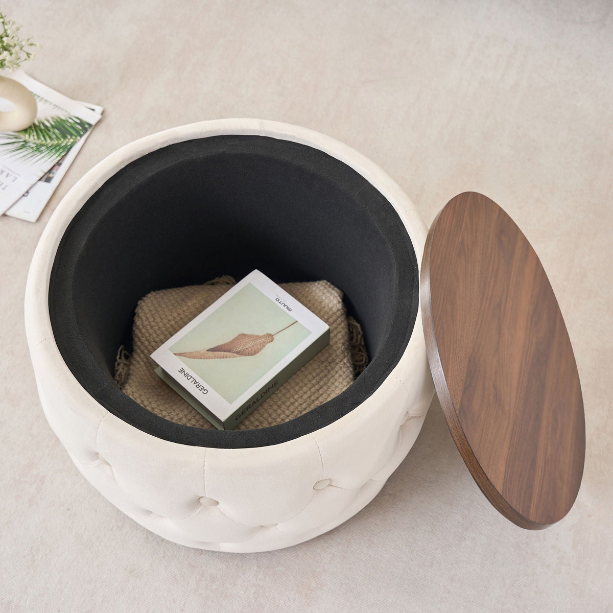 Nesting Ottomans 2 Piece With Tray, 4 In 1 Function