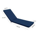 Outdoor Chaise Lounge Chair Cushion - Navy Blue Polyester