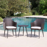 Kenneth 3-Piece Chat Set Outdoor Furniture - Brown Multi