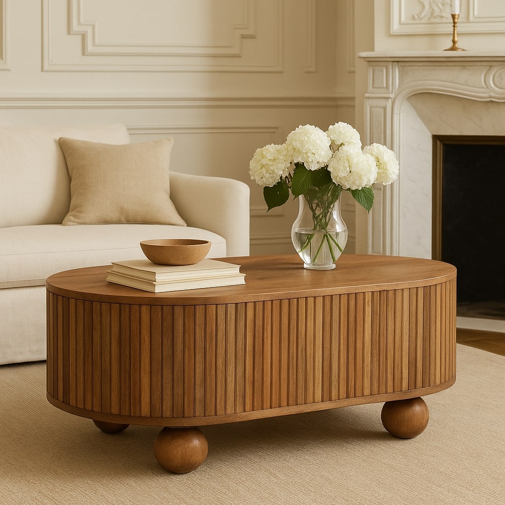Solid Wood Soba Ball Lid-Up Coffee Table