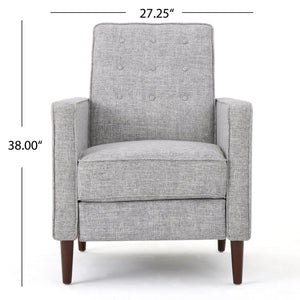 Upholstered Fabric Recliner With Button Tufted (Set of 2) - Light Gray
