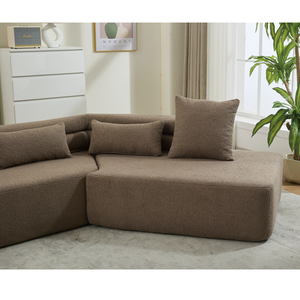 Minimalist Cloud Sectional Couch 4-Seater Brown