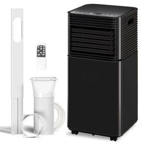 Modern Mobile Air Conditioner with Wheels - Black