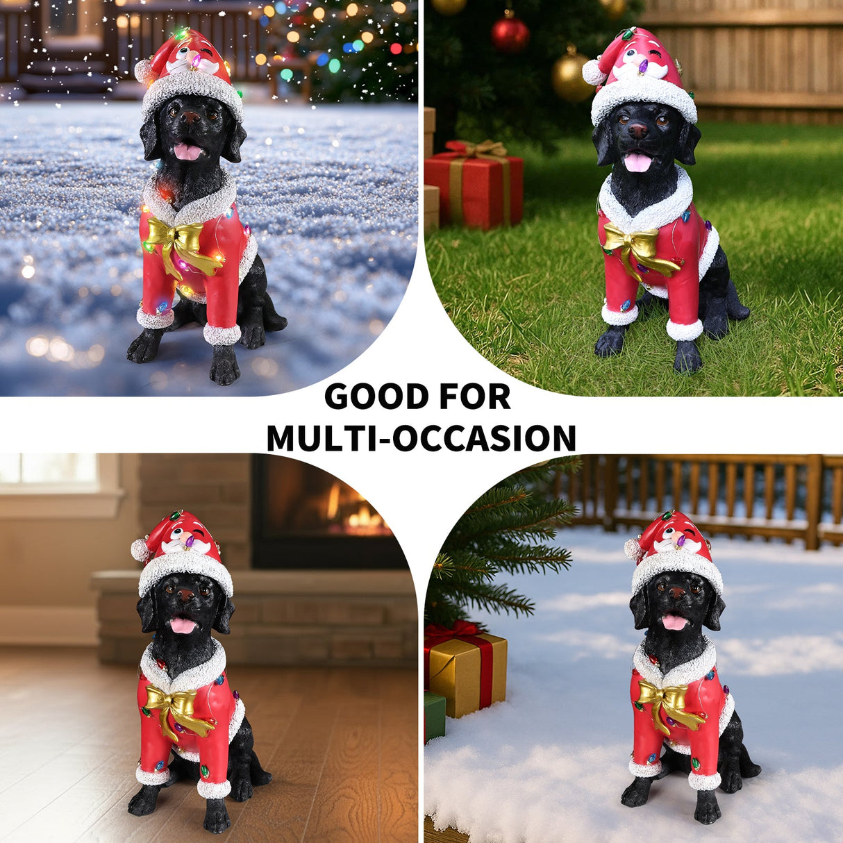 Festive Labrador Christmas Statue