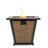 28' Propane Gas Fire Pit Table50000 BTU Square Steel Fire Pit -Brown