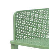 Milan Outdoor Dining Chair Set of 2 in Green Iron with Modern Design