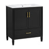 Elegant Fluted Bathroom Vanity With Sink, Soft Close Doors & Drawer